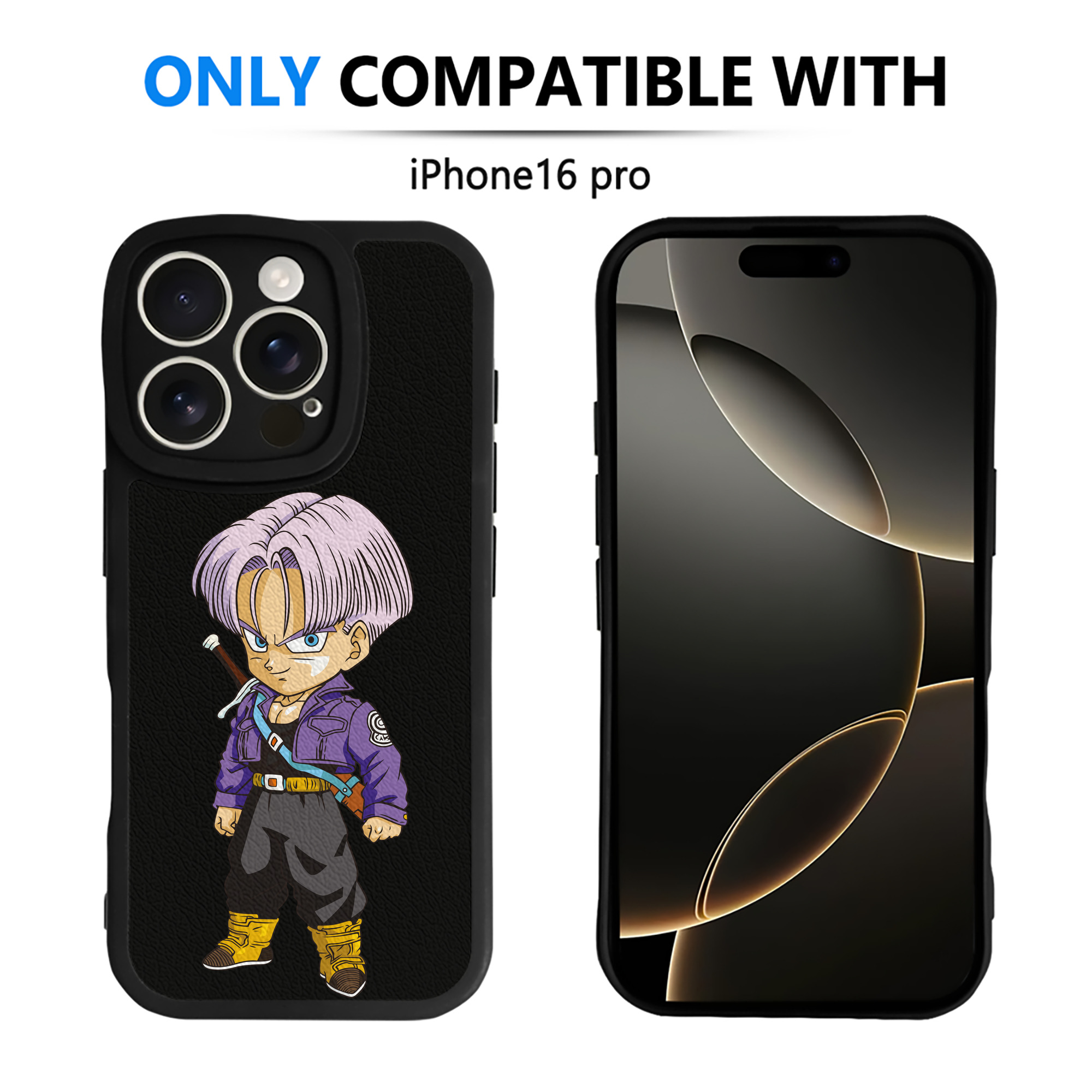 （画像用） ドラゴンボール トランクス（Torankusu）DRAGON BALL Trunks 【iPhone 16シリーズ対応】シリコンスマホケース（レザー調） 材質：シリコン